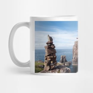 Cairn built by visitors near Neist Point Lighthouse - Isle of Skye, Scotland Mug